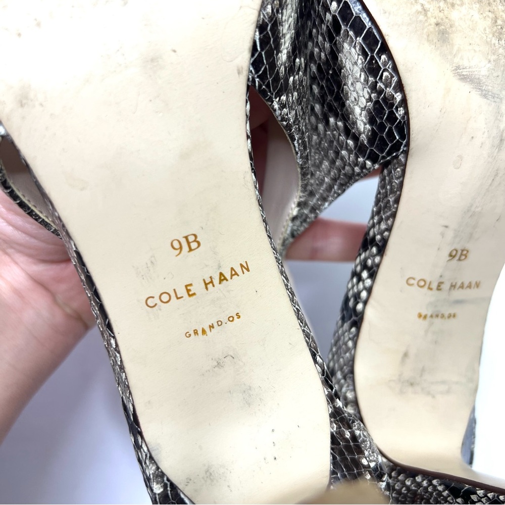 Cole Haan Snakeskin Heels Slingback Pumps Pointed Toe Classic Shoes Size 9 - Picture 5 of 15